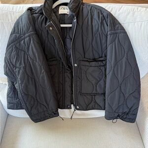 Zara Lightweight Black Quilted Jacket